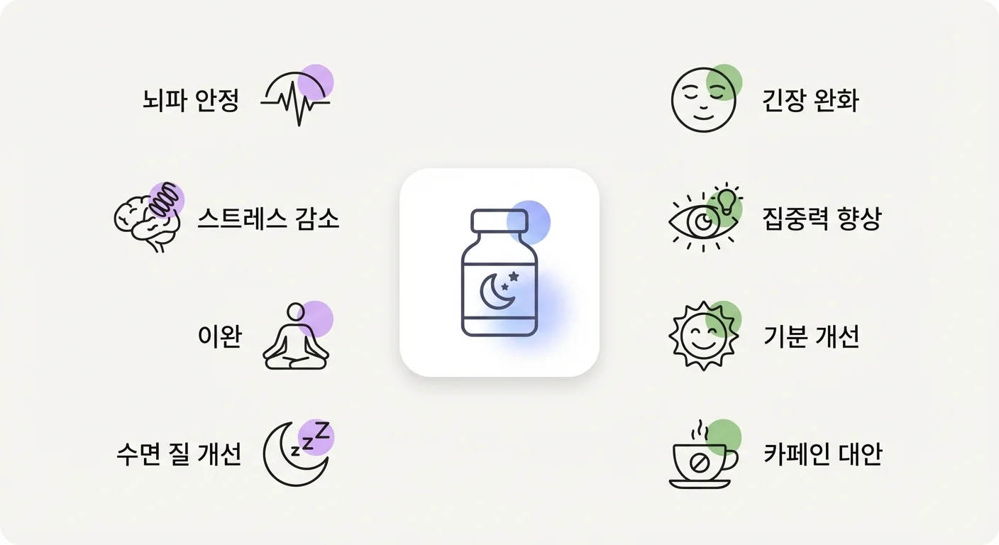 수면 보조제 비교: 가바(GABA) vs 테아닌 핵심 요소 인포그래픽