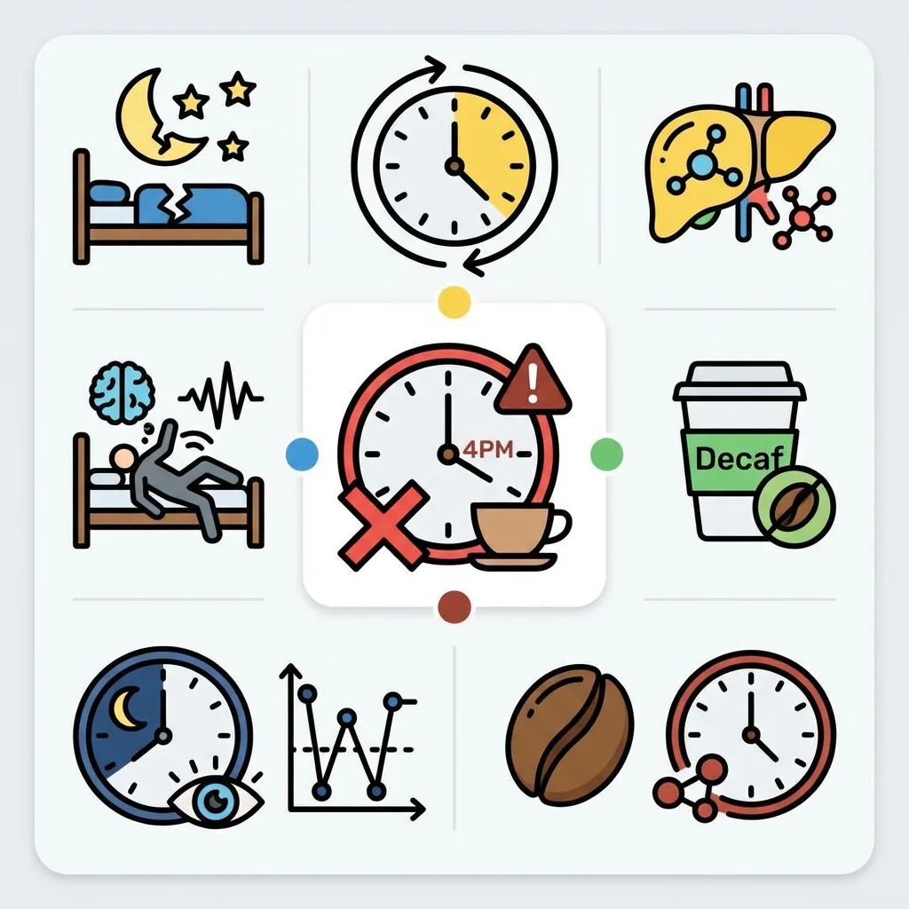 오후 커피가 위험한 이유: 카페인 반감기 핵심 요소 인포그래픽