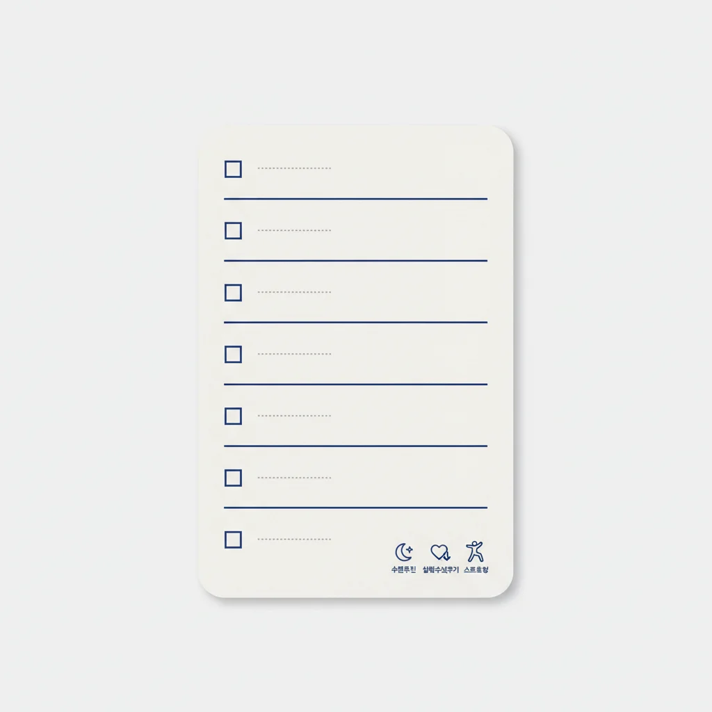 아침이 달라지는 1시간 '윈드다운' 루틴 체크리스트 카드