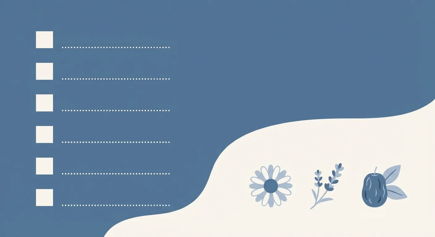 취침 전 마시는 따뜻한 허브차 베스트 5 체크리스트 카드