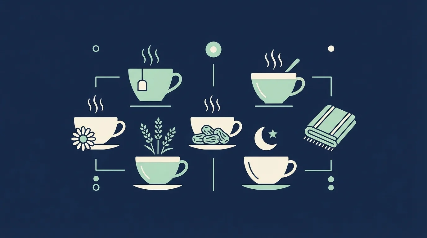 취침 전 마시는 따뜻한 허브차 베스트 5 대표 이미지 미니멀 일러스트