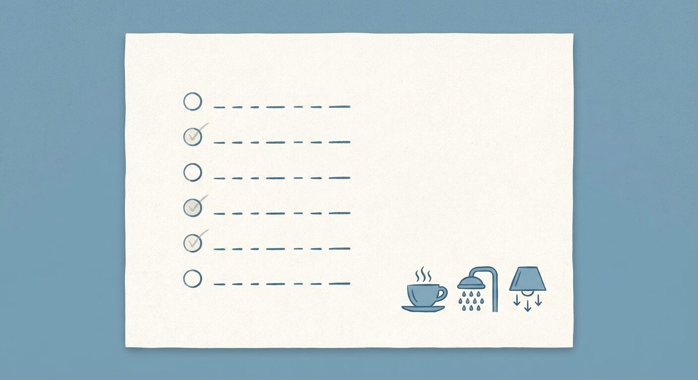 꿀잠 루틴을 점검할 수 있는 미니멀 체크리스트 카드