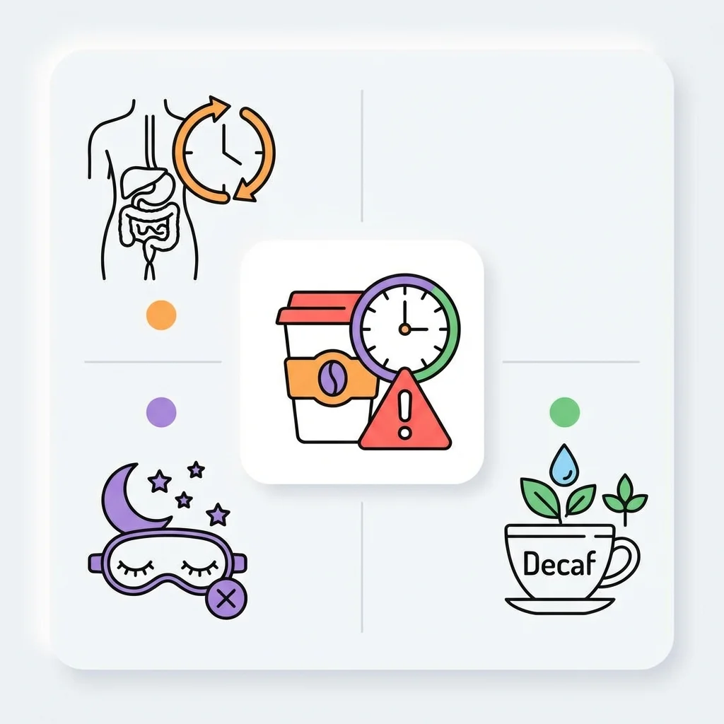 오후 커피가 위험한 이유: 카페인 반감기 핵심 요소 인포그래픽