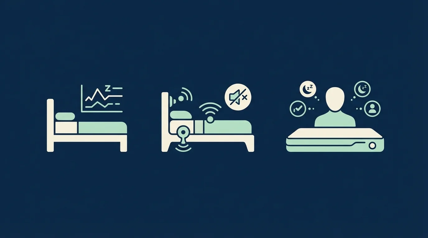 슬립테크 가전: 스마트 매트리스의 진화 대표 이미지 미니멀 일러스트