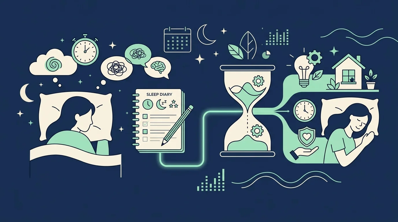 수면 일기로 찾는 불면증의 원인과 해결책 대표 이미지 미니멀 일러스트