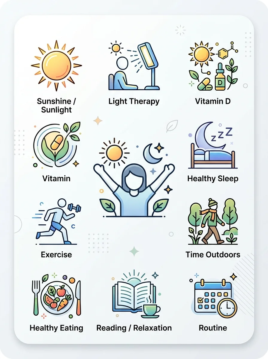 계절성 우울증과 겨울철 수면 장애 극복법 본문 중간 인포그래픽