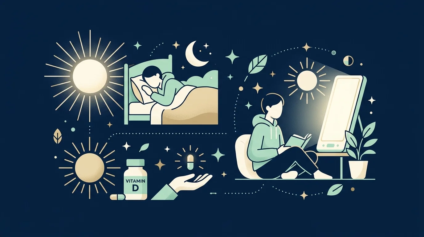 계절성 우울증과 겨울철 수면 장애 극복법 대표 이미지 미니멀 일러스트