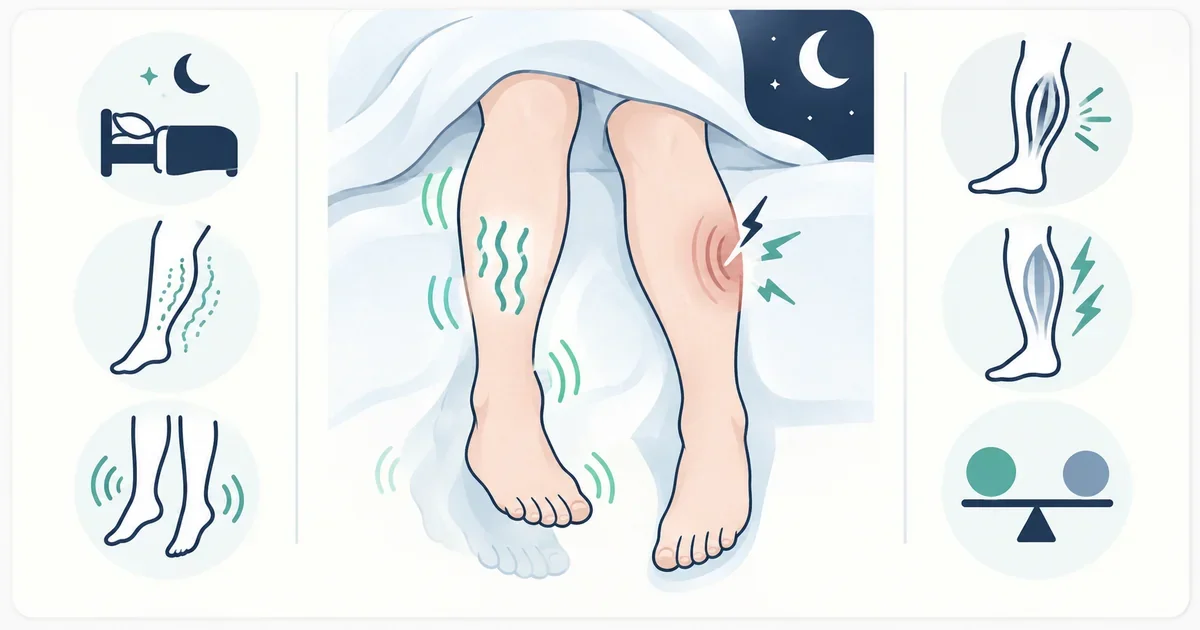 하지불안증후군과 야간 다리 경련 구별하는 법 핵심 요소 인포그래픽